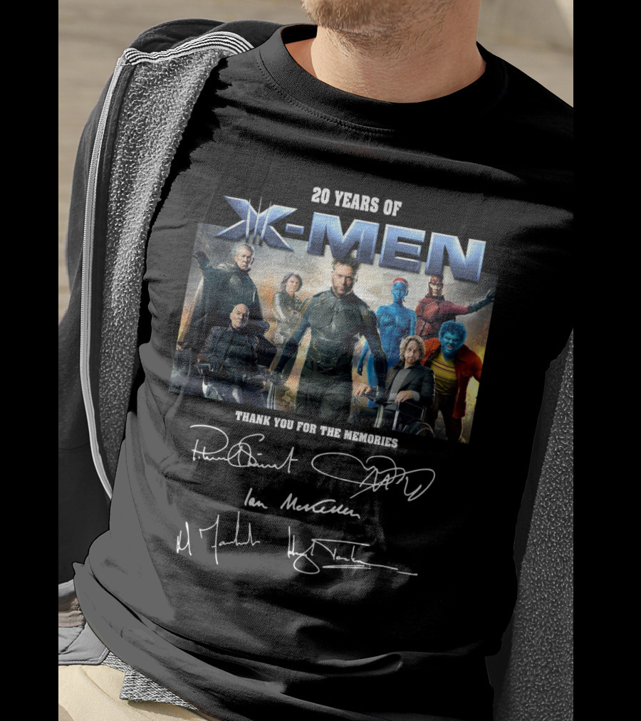 20 Years Of X-Men Thank You For The Memories With Cast Signatures T-Shirt