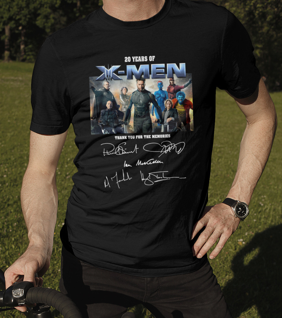 20 Years Of X-Men Thank You For The Memories With Cast Signatures T-Shirt
