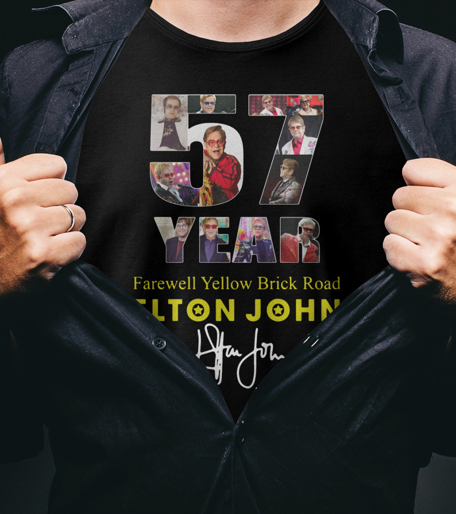 Years Elton John Farewell Yellow Brick Road Tour Signature Collection T-Shirt