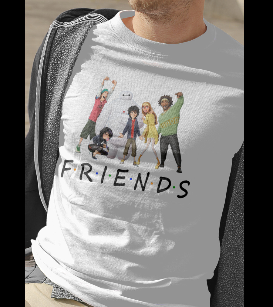 Big Hero 6 Friends Characters Group Pose With Classic T-Shirt