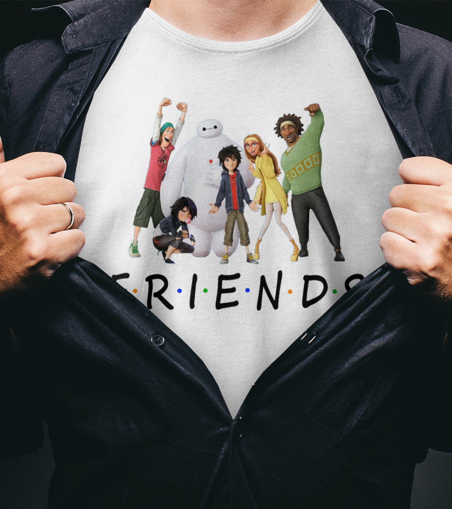 Big Hero 6 Friends Characters Group Pose With Classic T-Shirt