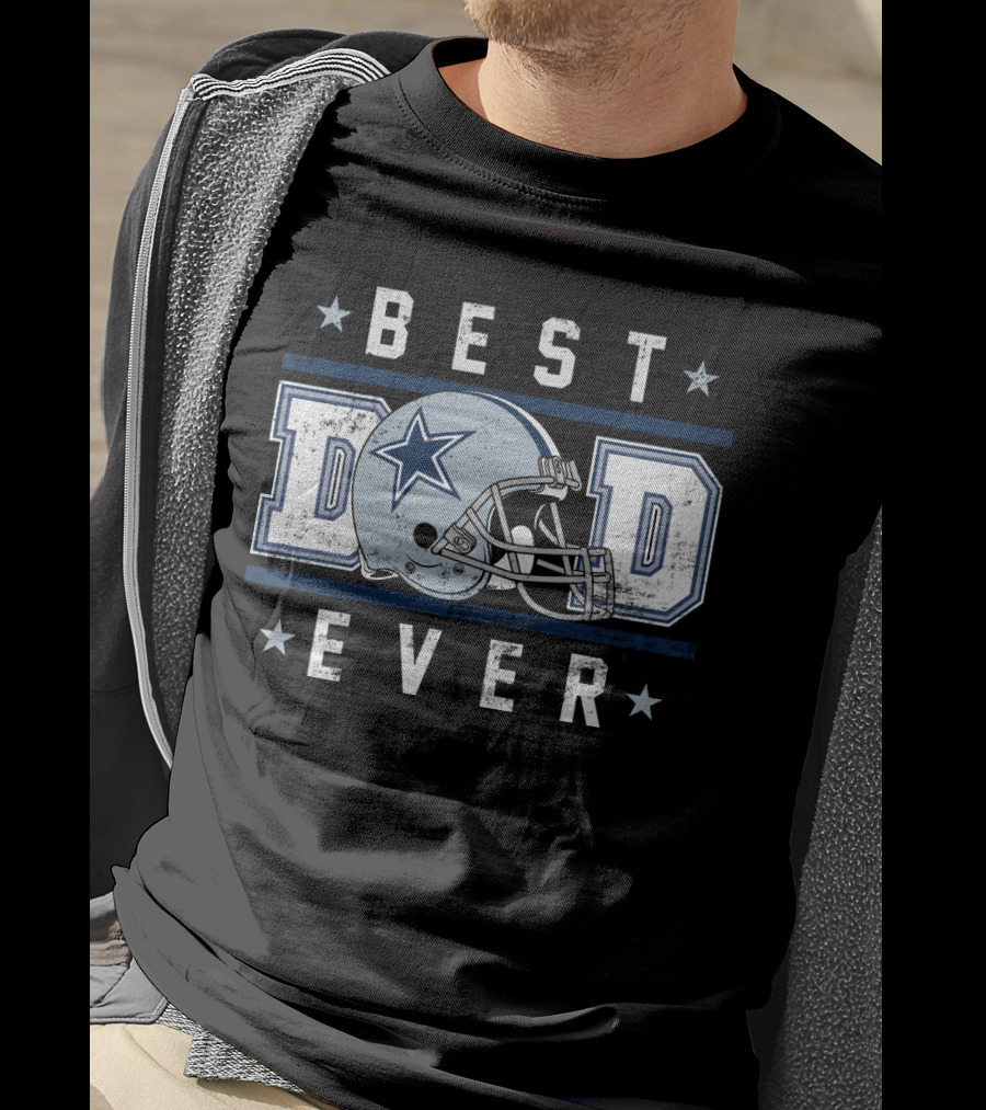 Best Dad Ever Dallas Football Helmet Star T-Shirt