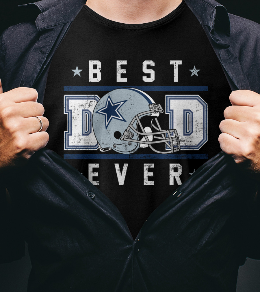 Best Dad Ever Dallas Football Helmet Star T-Shirt