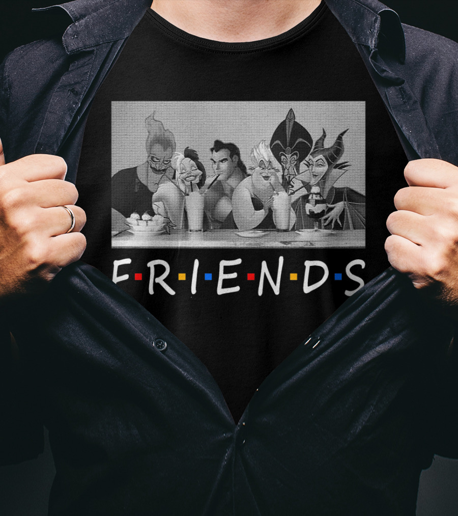 Disney Villains Friends Parody With Ursula Jafar Maleficent Hades Gaston T-Shirt