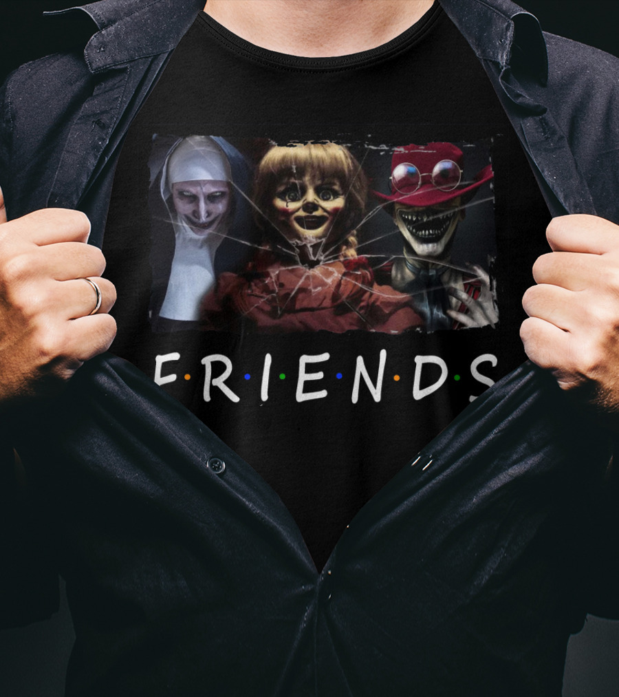Friends Horror Characters Conjuring Annabelle Demonic Nun T-Shirt