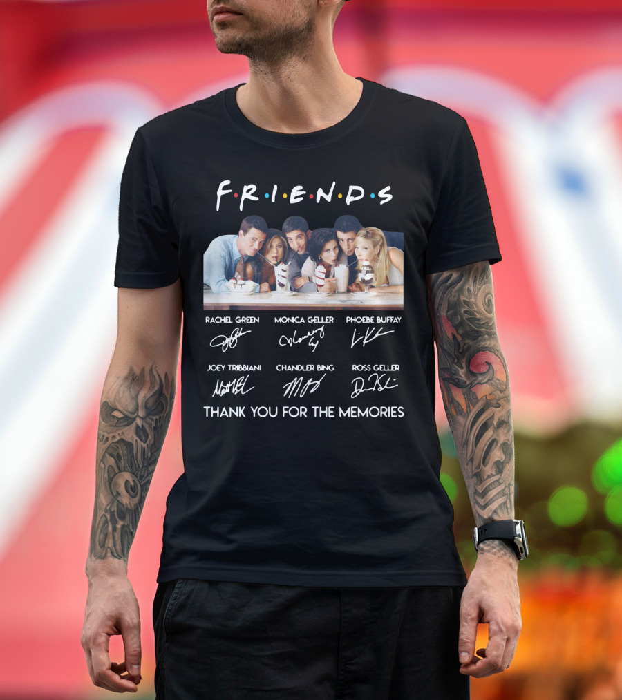 F.r.i.e.n.d.s Characters Signatures Thank You For The Memories T-Shirt