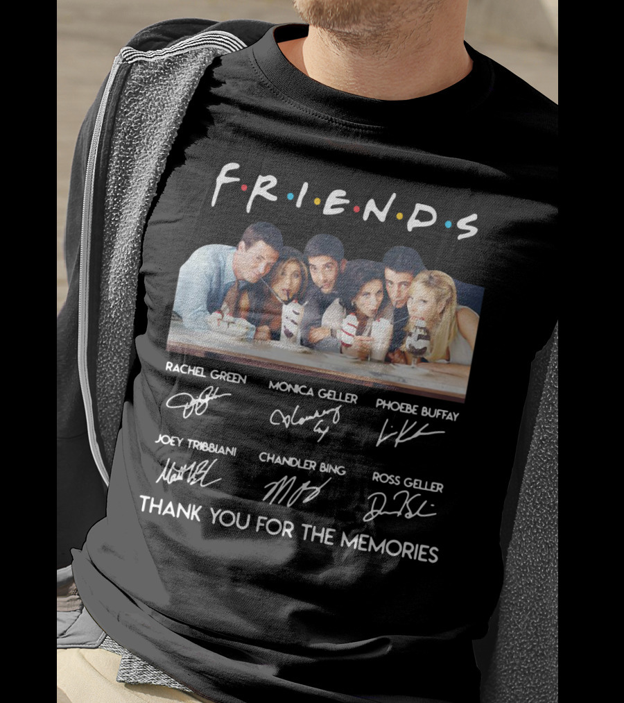F.r.i.e.n.d.s Characters Signatures Thank You For The Memories T-Shirt