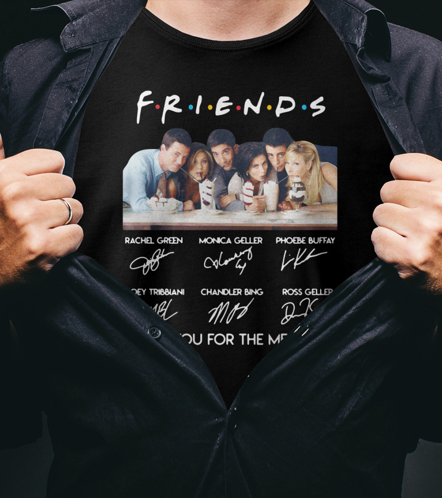 F.r.i.e.n.d.s Characters Signatures Thank You For The Memories T-Shirt