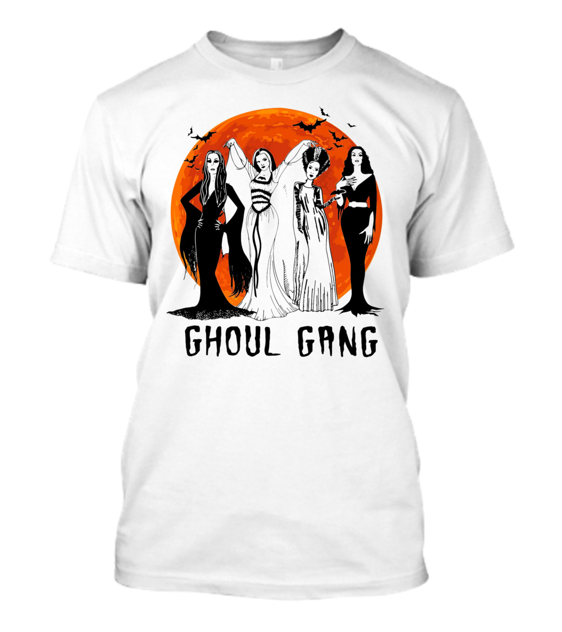 Halloween Ghoul Gang Moonlit Witches And Vampires T-Shirt