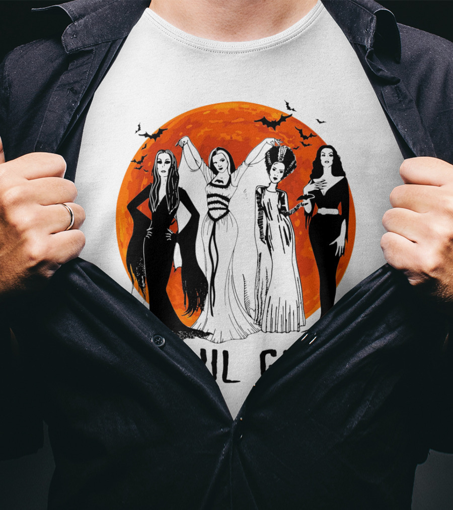 Halloween Ghoul Gang Moonlit Witches And Vampires T-Shirt
