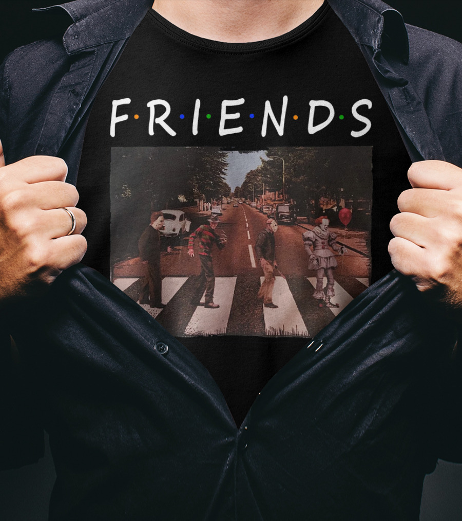 Friends Horror Halloween Crosswalk Icons Abbey Road T-Shirt