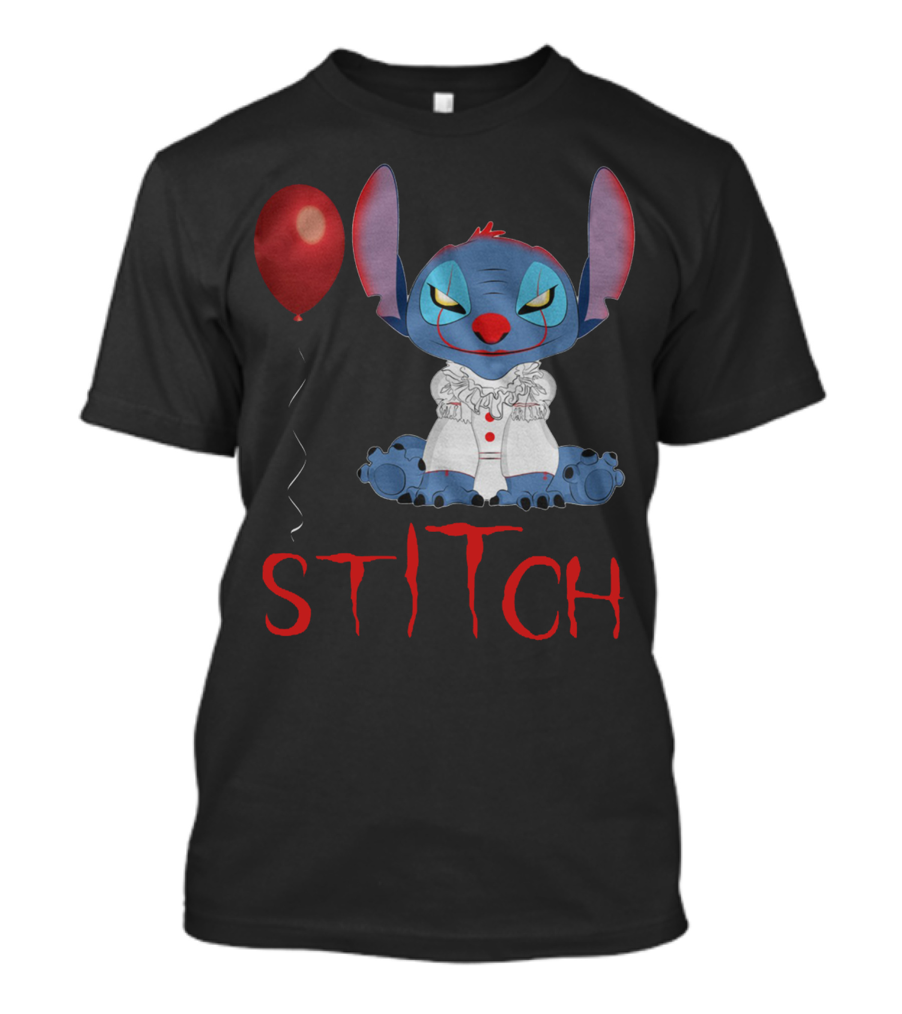 It Horror Stitch With Pennywise Balloon T-Shirt
