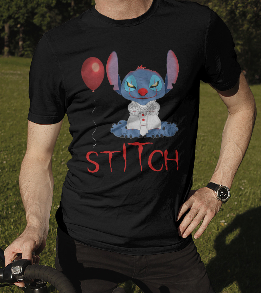 It Horror Stitch With Pennywise Balloon T-Shirt