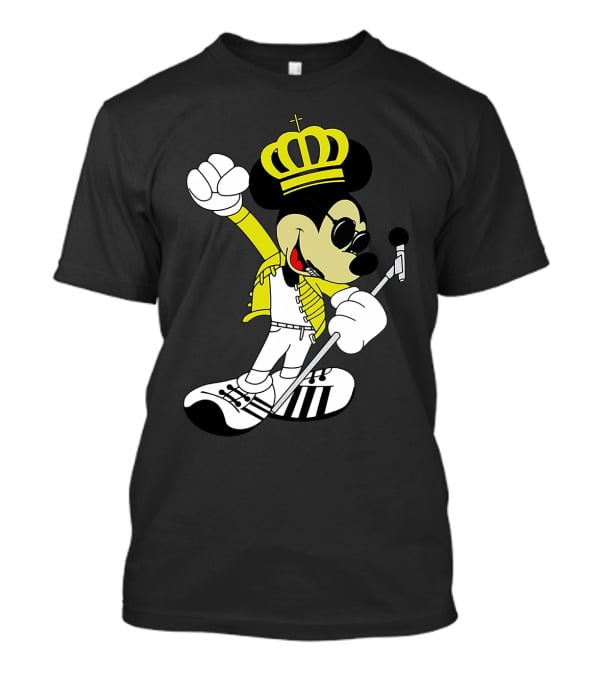 Freddie Mercury Mickey Mouse Crown Pose With Microphone T-Shirt