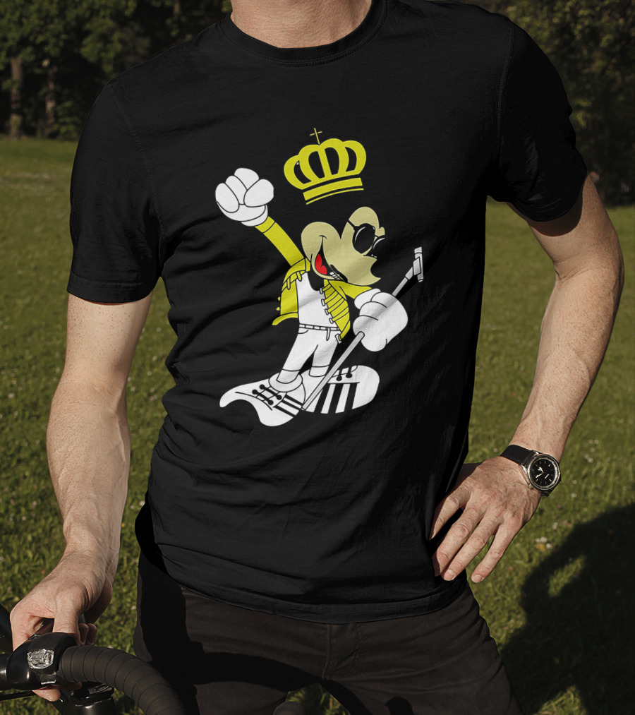 Freddie Mercury Mickey Mouse Crown Pose With Microphone T-Shirt