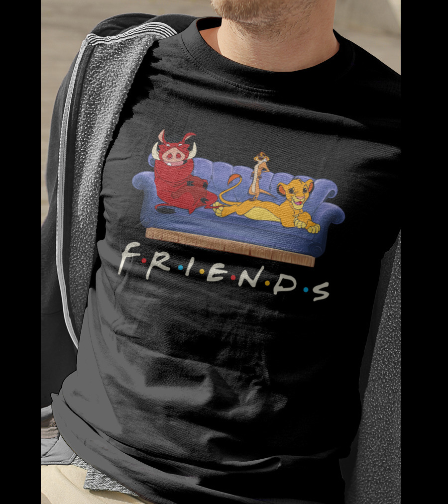 Friends The Lion King Simba Timon Pumbaa Couch T-Shirt