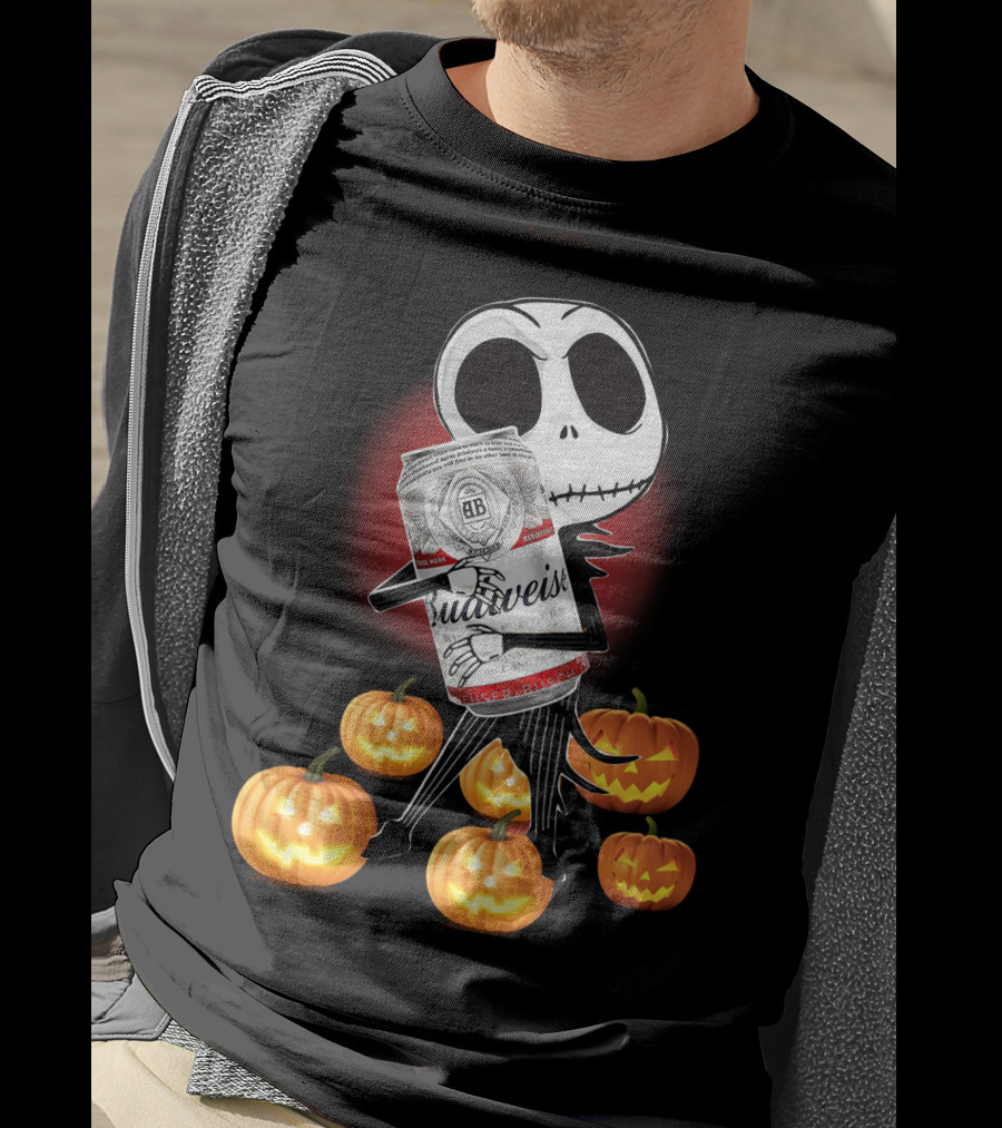 Jack Skellington Budweiser Halloween Pumpkins T-Shirt