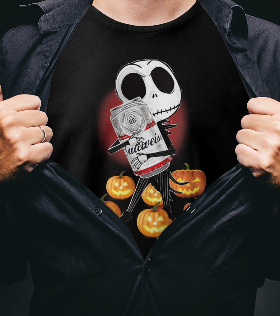 Jack Skellington Budweiser Halloween Pumpkins T-Shirt