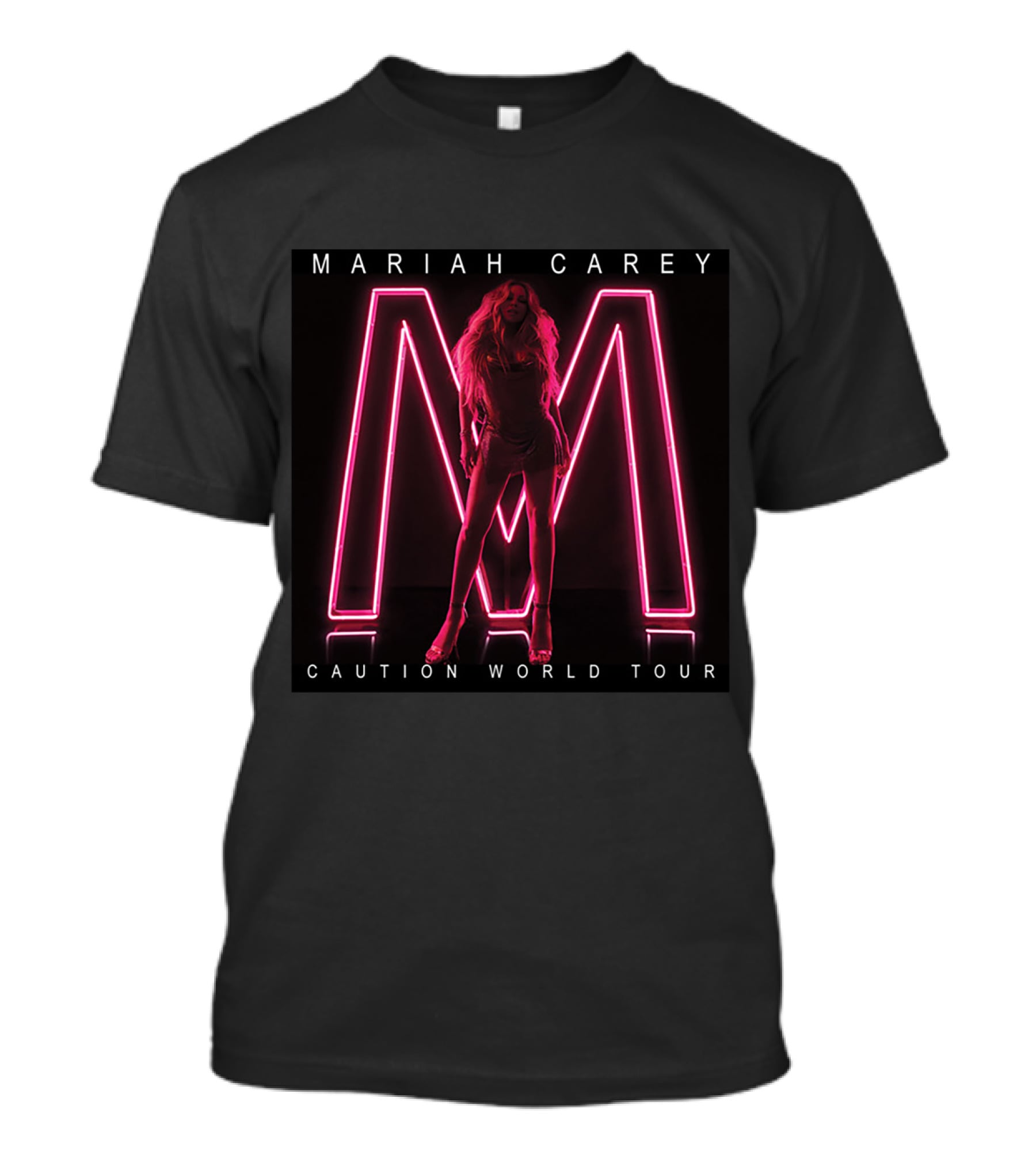 Mariah Carey Neon M Silhouette Caution World Tour T-Shirt
