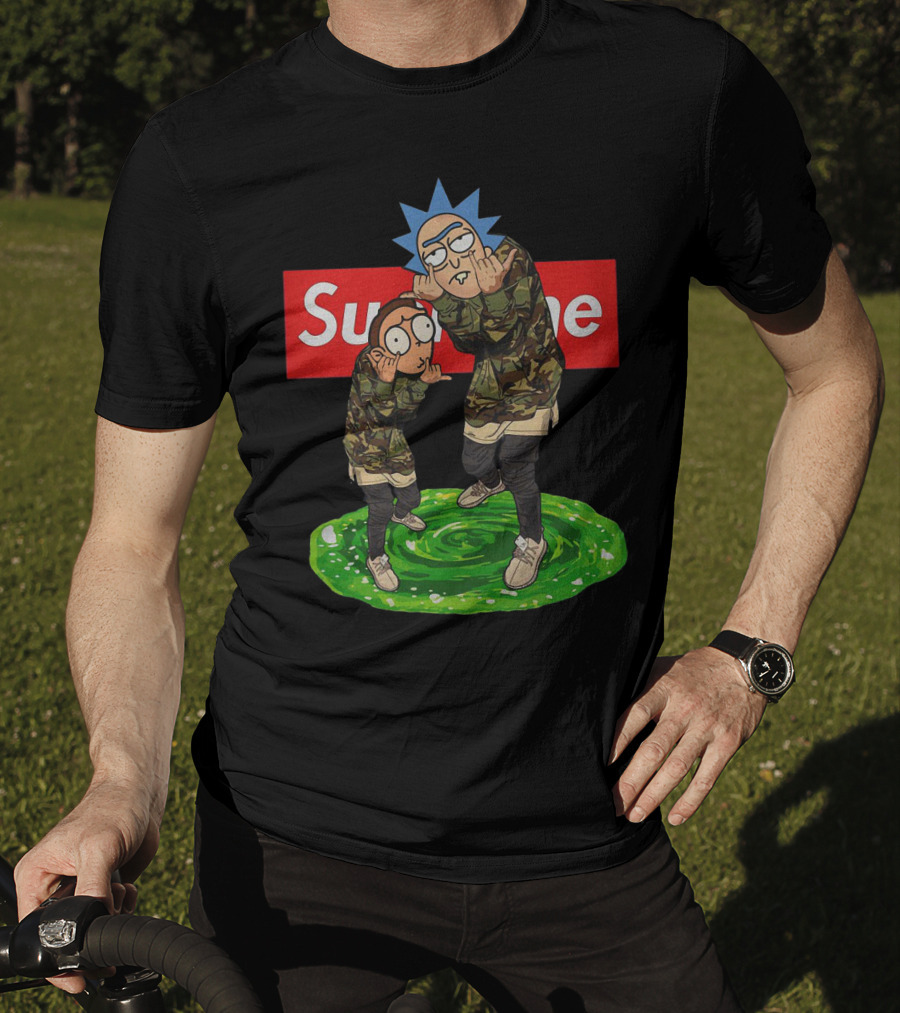 Rick And Morty Supreme Portal Streetwear Camo T-Shirt