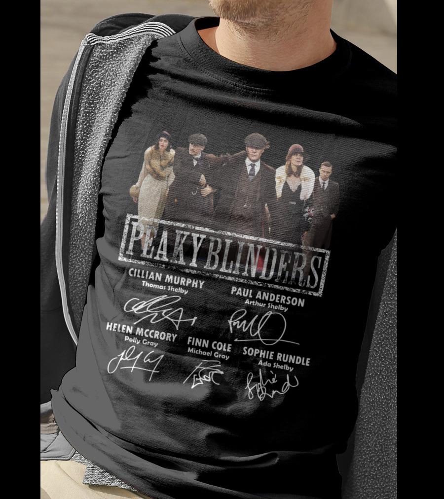 Peaky Blinders Cast Signatures Cillian Murphy Paul Anderson Helen McCrory Finn Cole Sophie Rundle T-Shirt