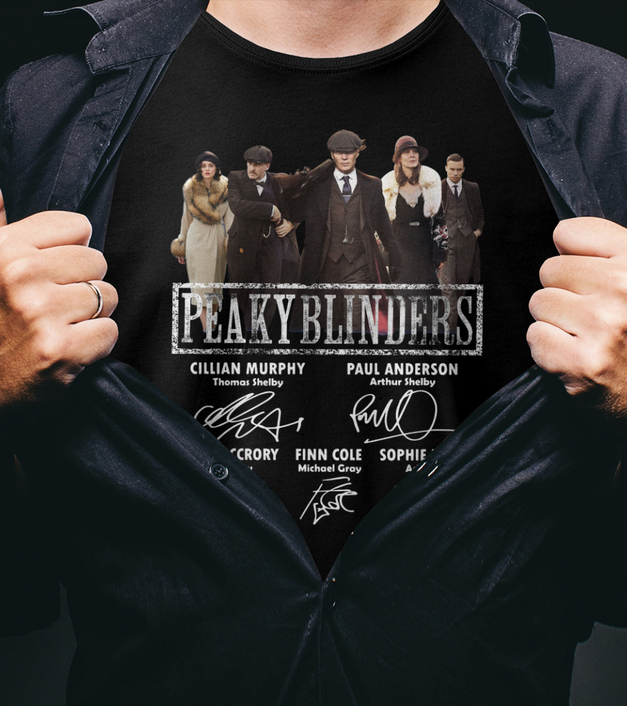 Peaky Blinders Cast Signatures Cillian Murphy Paul Anderson Helen McCrory Finn Cole Sophie Rundle T-Shirt