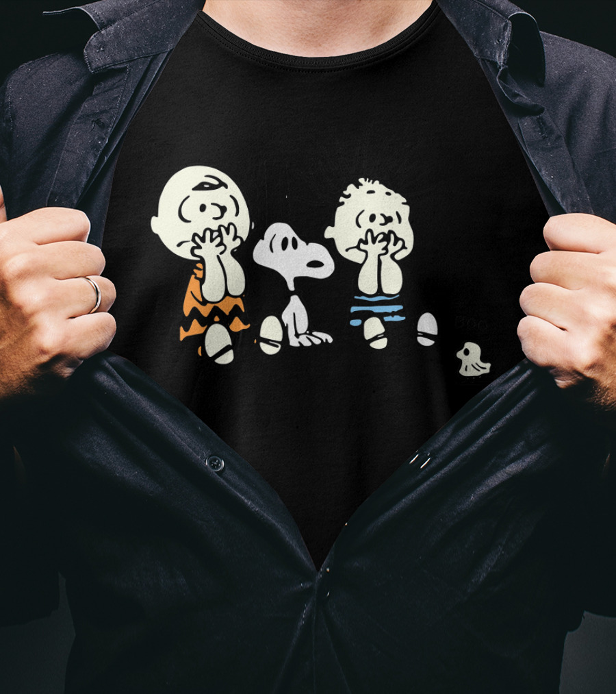 Peanuts Snoopy Charlie Brown Christmas Boo Spooky Scene T-Shirt