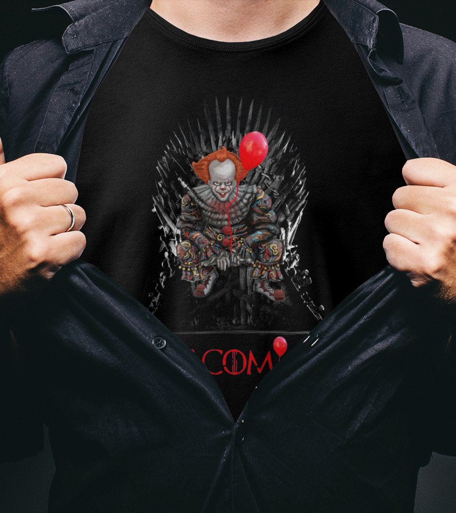 Pennywise It Is Coming Game Of Thrones Halloween Iron Throne T-Shirt