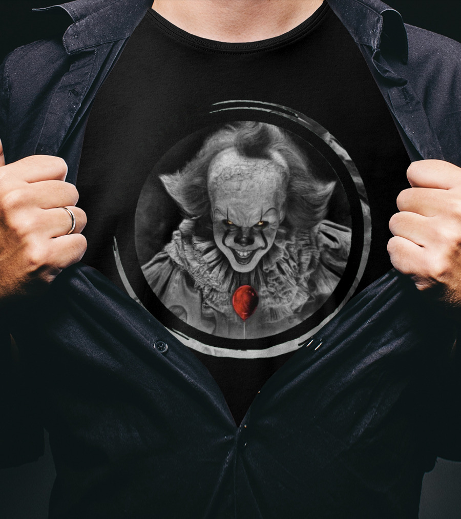 I Hate People Pennywise Clown Black And White Red Balloon T-Shirt