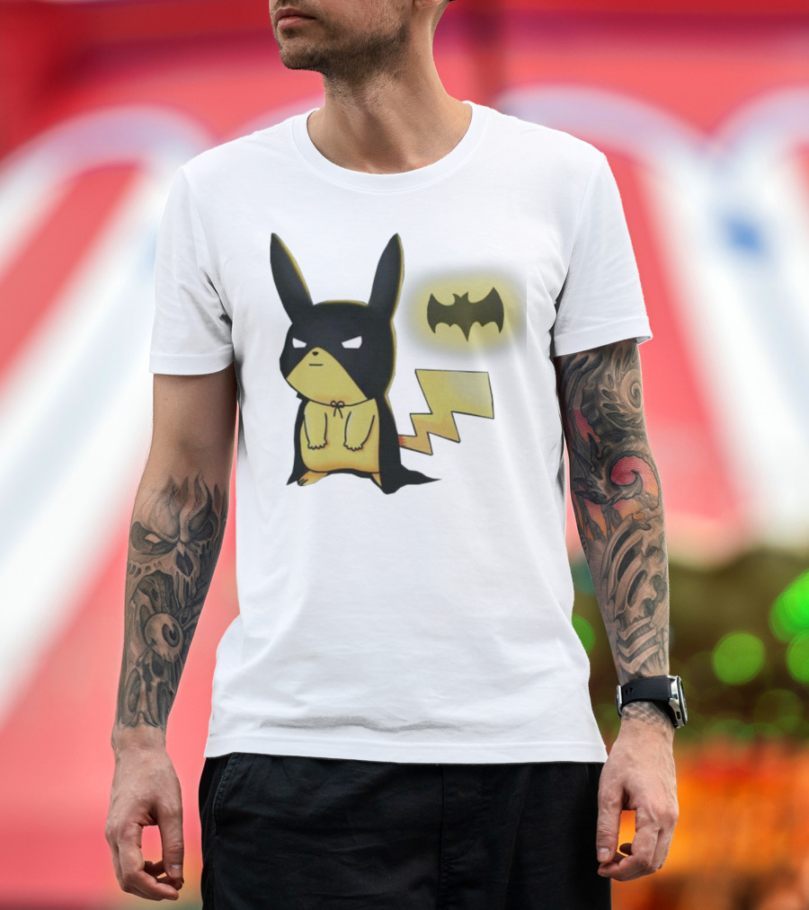 Pikachu Batman Crossover With Iconic Bat T-Shirt