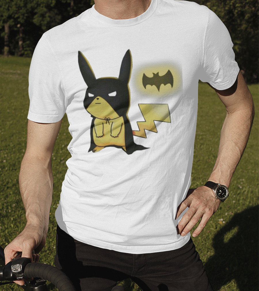 Pikachu Batman Crossover With Iconic Bat T-Shirt