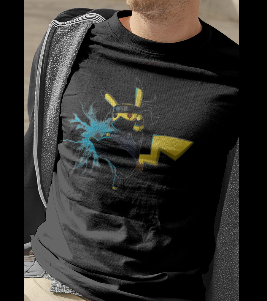 Pikachu Naruto Crossover Ninja Thunderbolt T-Shirt