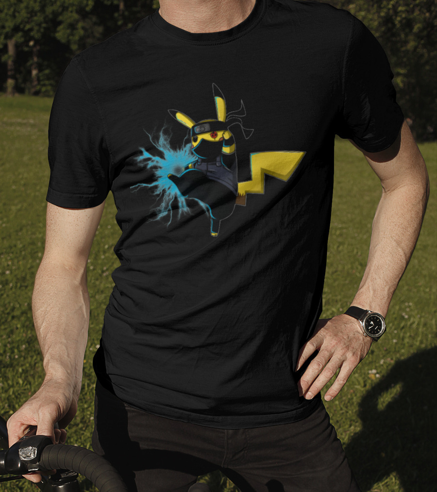 Pikachu Naruto Crossover Ninja Thunderbolt T-Shirt