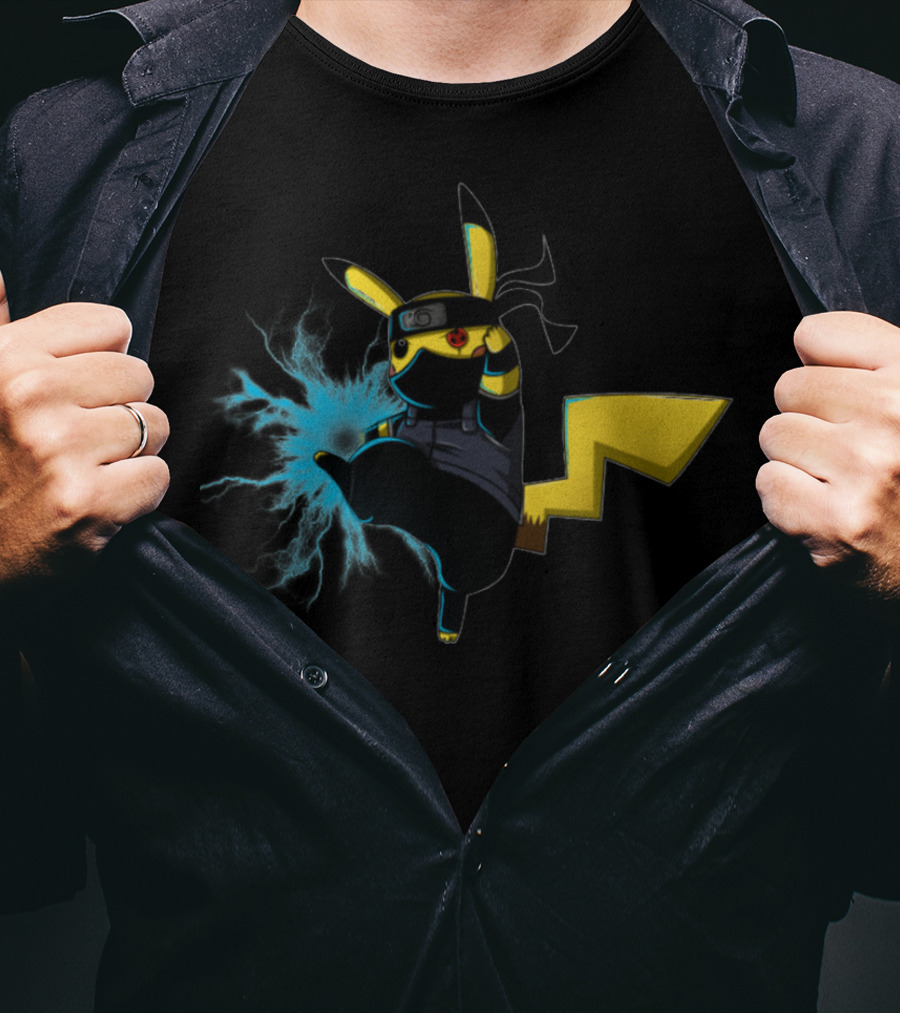 Pikachu Naruto Crossover Ninja Thunderbolt T-Shirt