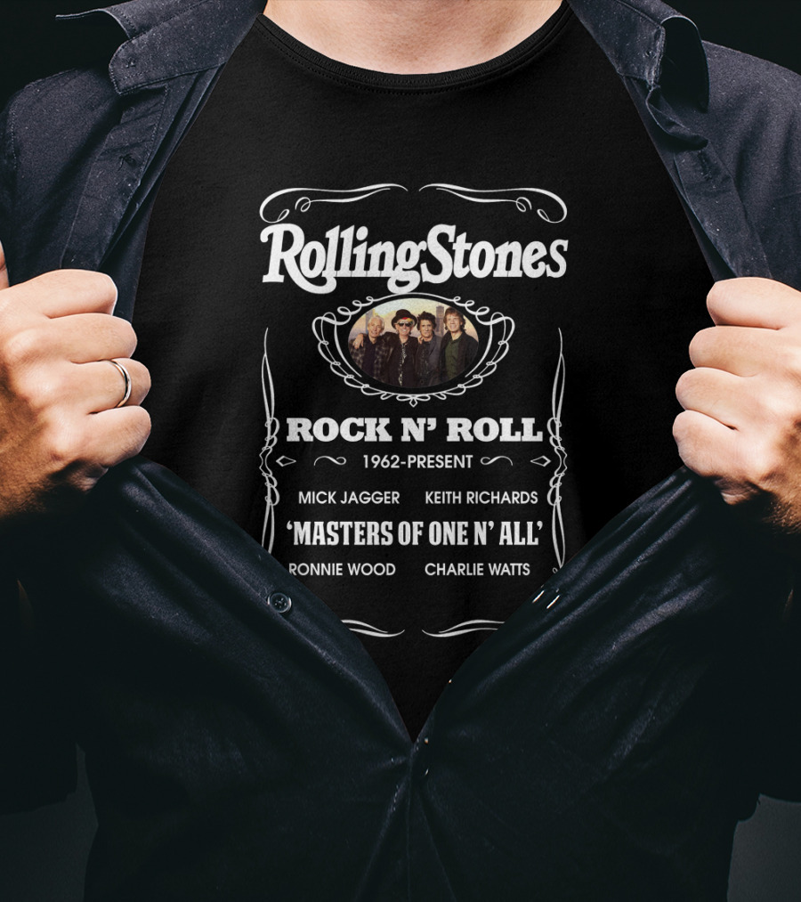 Rolling Stones Rock N’ Roll 1962-Present Masters Of One N’ All Mick Jagger Keith Richards Ronnie Wood Charlie Watts T-Shirt