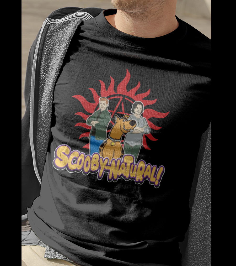 Scooby-Natural Supernatural Crossover Featuring Iconic Red Sun And Mystery Characters T-Shirt