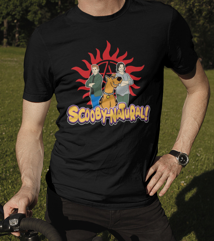 Scooby-Natural Supernatural Crossover Featuring Iconic Red Sun And Mystery Characters T-Shirt