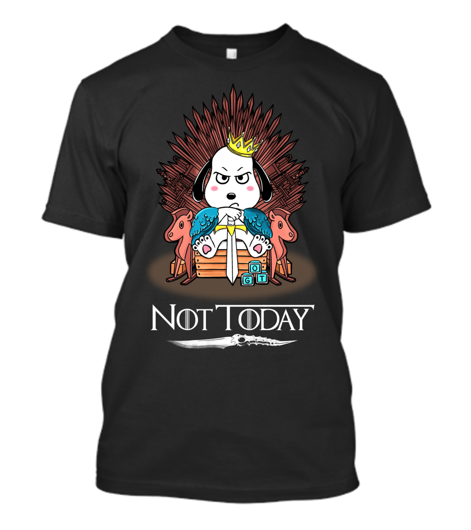 Snoopy On Iron Throne Not Today Game Of Thrones Mashup T-Shirt