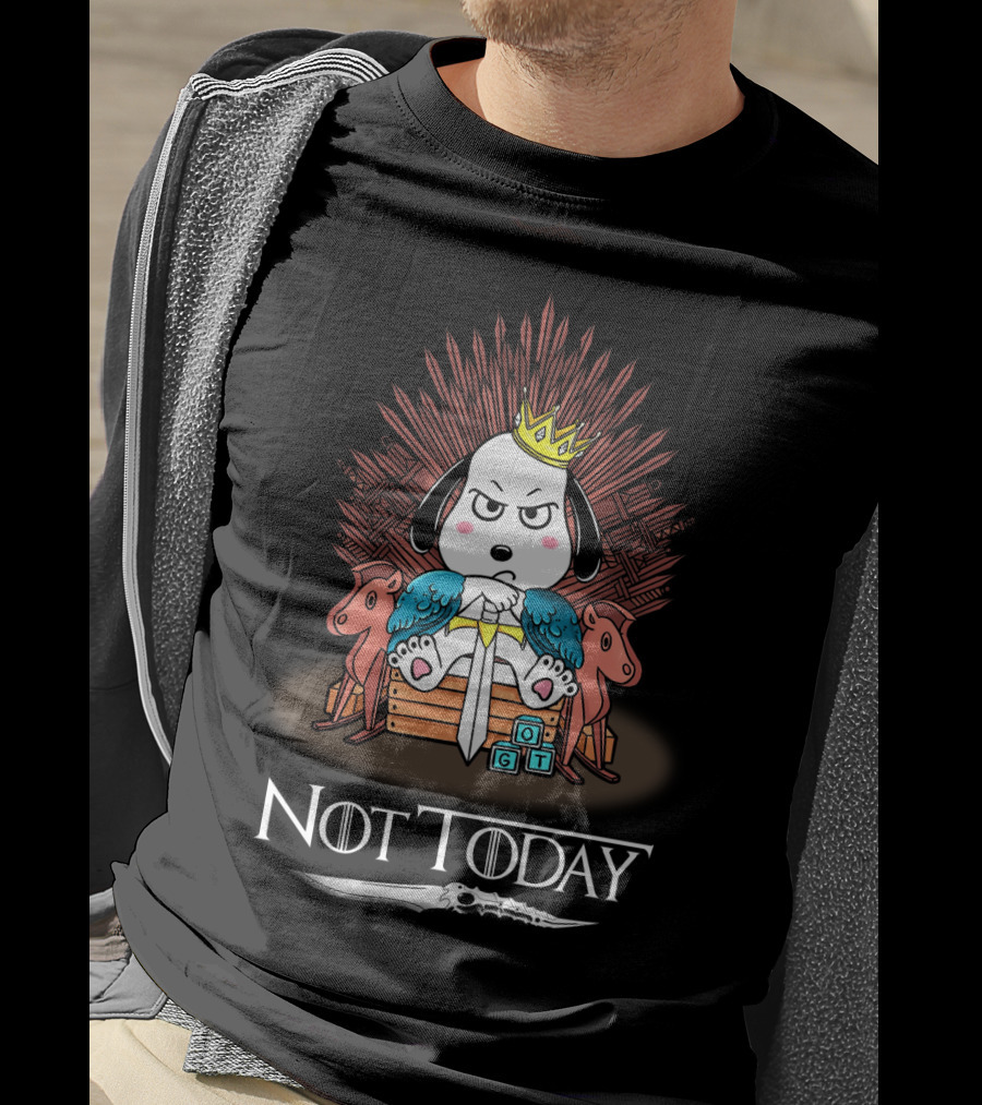 Snoopy On Iron Throne Not Today Game Of Thrones Mashup T-Shirt