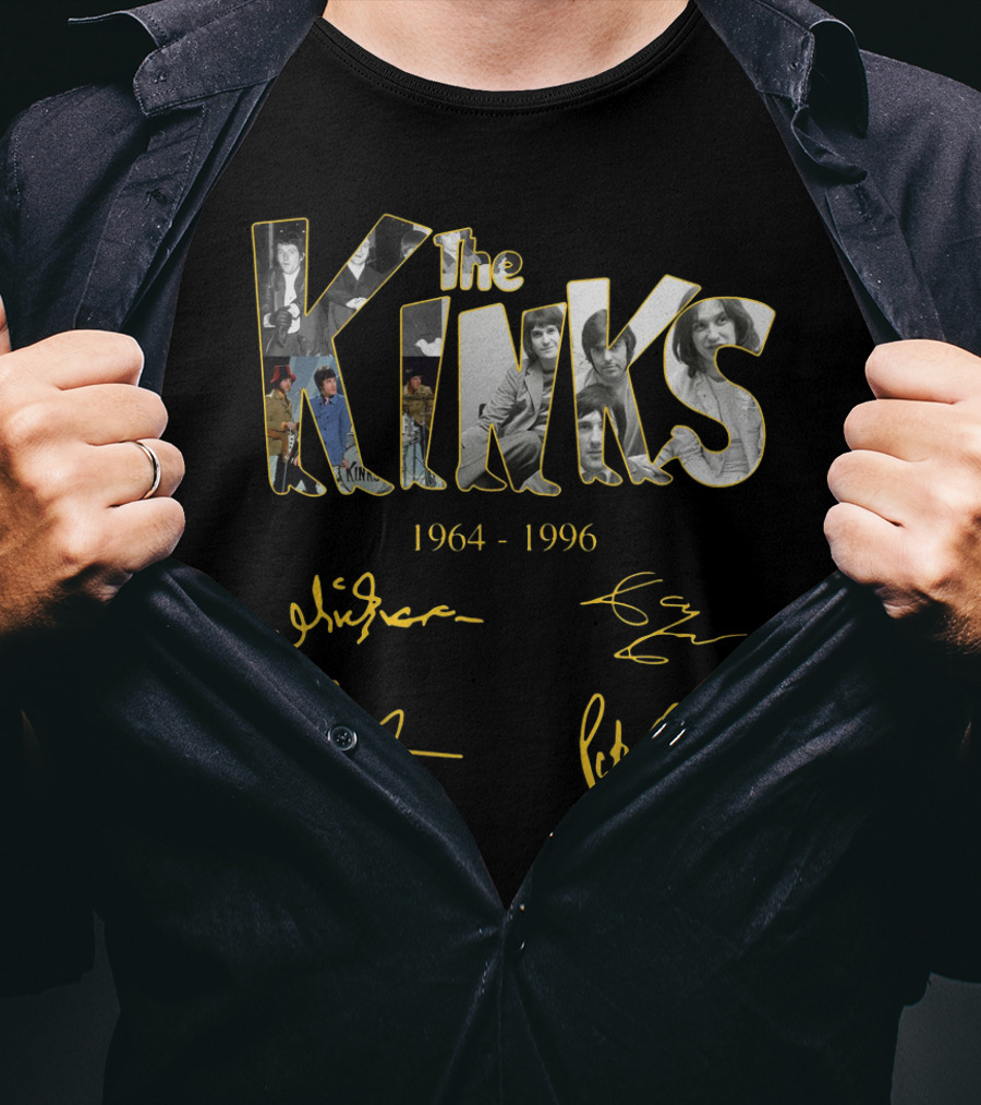 The Kinks 1964 1996 Signature Collage T-Shirt