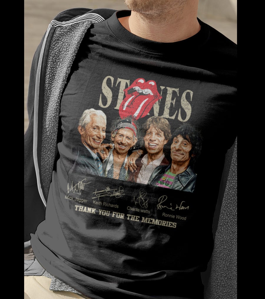 Stones Thank You For The Memories Mick Jagger Keith Richards Charlie Watts Ronnie Wood T-Shirt