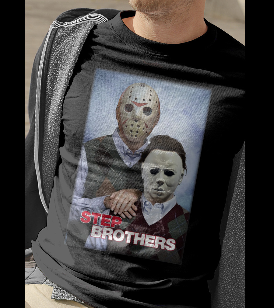 Step Brothers Jason Voorhees Michael Myers Comedy Horror Crossover T-Shirt