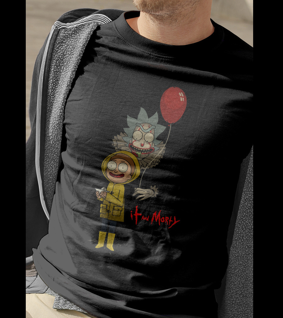 Rick And Morty It Clown Red Balloon Yellow Raincoat T-Shirt