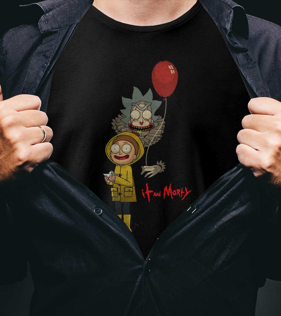 Rick And Morty It Clown Red Balloon Yellow Raincoat T-Shirt