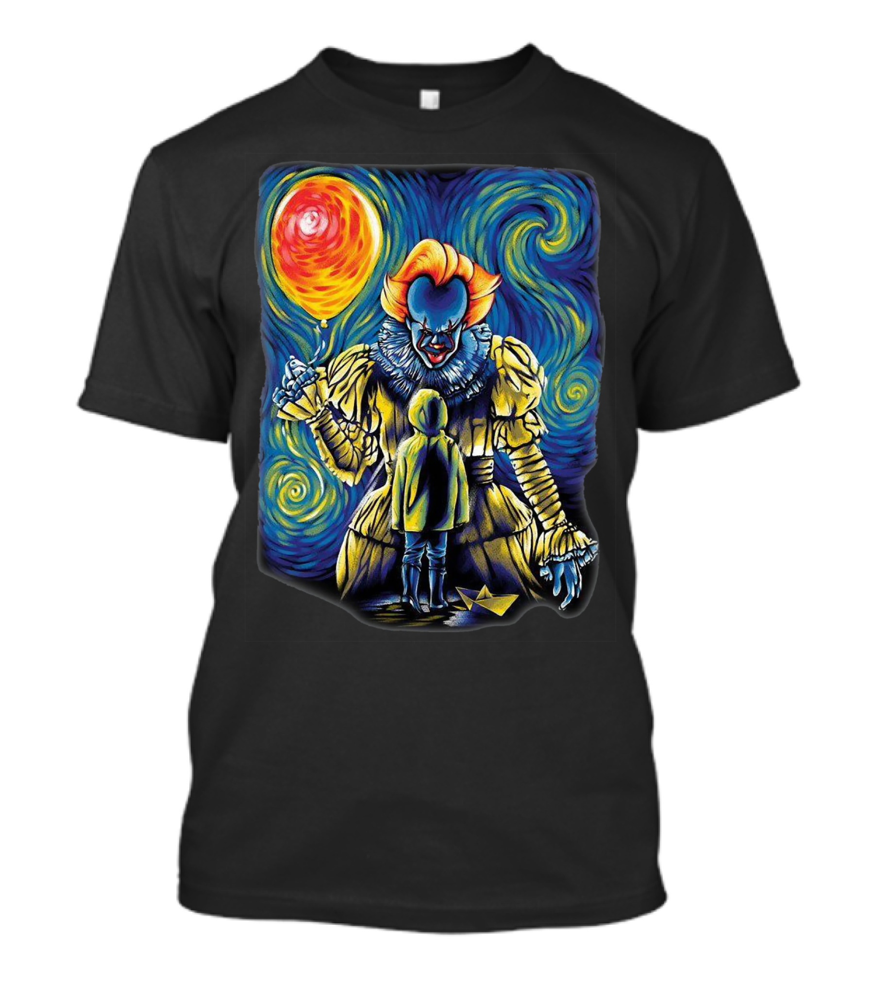 Starry Night Pennywise And Georgie Balloon Encounter T-Shirt