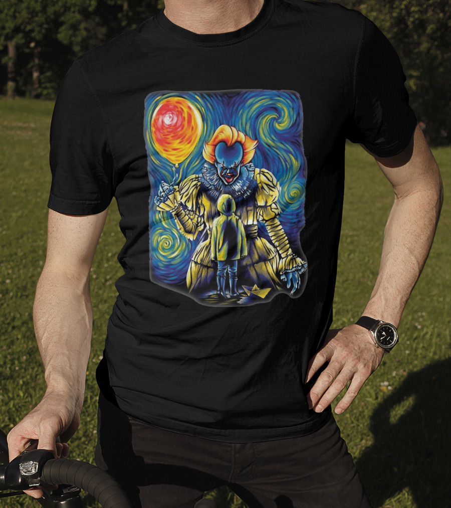 Starry Night Pennywise And Georgie Balloon Encounter T-Shirt