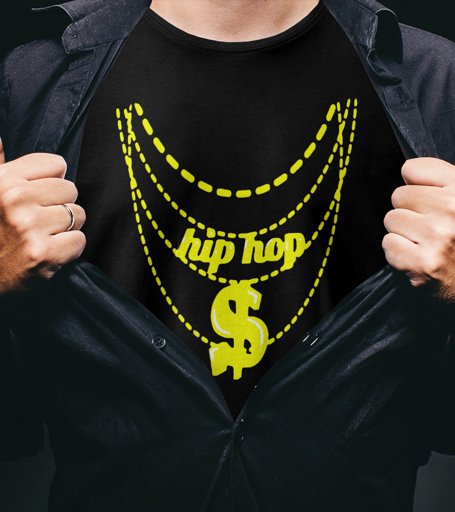 Hip Hop Chain Dollar Sign Halloween Costume T-Shirt