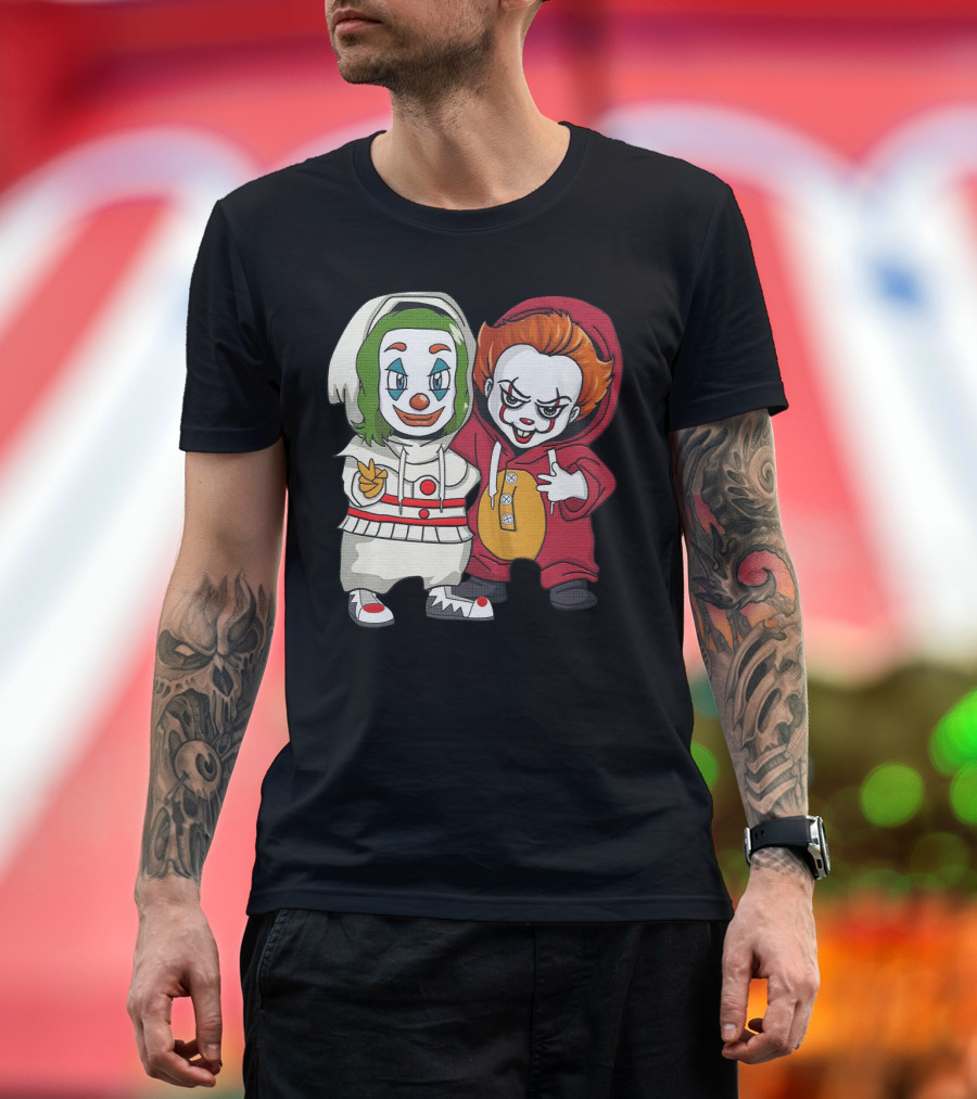 Joker and Pennywise Friendship Duo in Cartoon T-Shirt