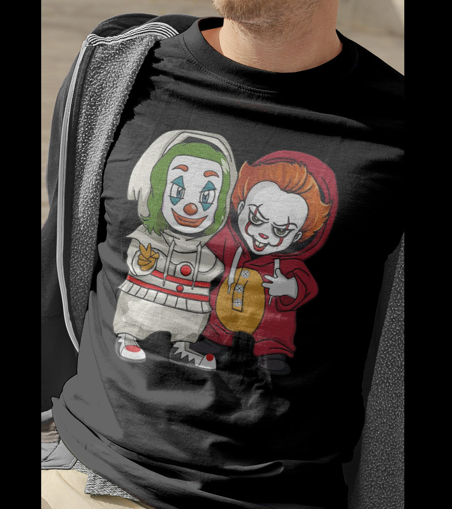 Joker And Pennywise Friendship Duo In Cartoon T-Shirt