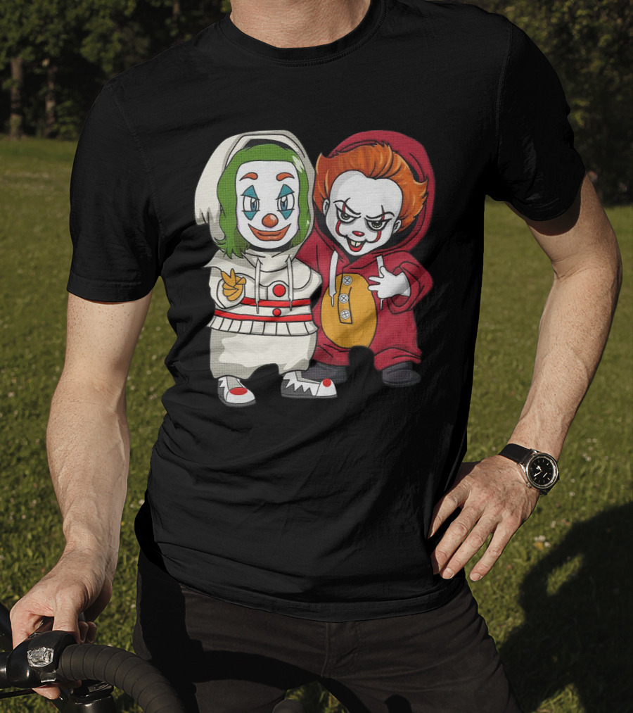 Joker And Pennywise Friendship Duo In Cartoon T-Shirt